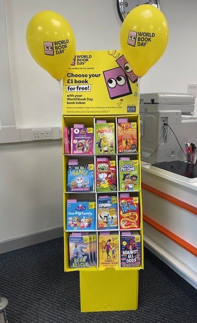 World Book Day Books on display in Forest Town Library