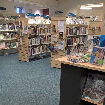 Mapperley Library view showing shelving before refurbishment
