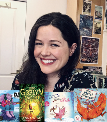 Imagine of author Anna Kemp with the covers of four of her books