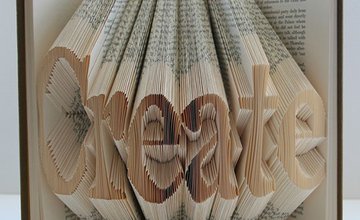 Open book showing folded pages