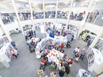 Areal view of the Worksop Library Fun Palace 2023
