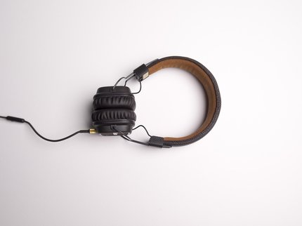 Headphones on a white background
