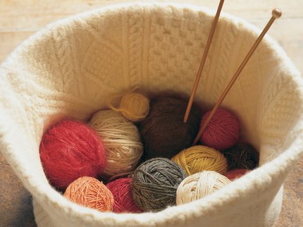 Basket of knitting