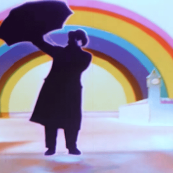 Still from Len Lye Rainbow Dance Short Film