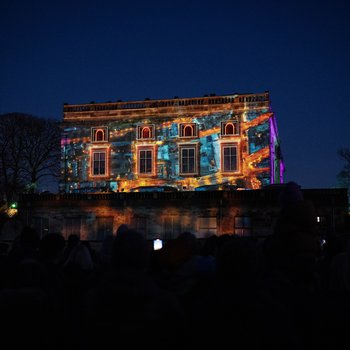 Light projection on Nottingham Castle