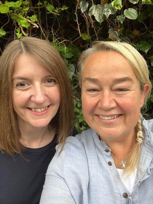 Portrait of authors Becky Goddard-Hill and Catherine Hughes