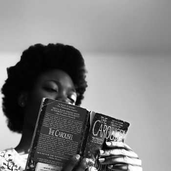 Photograph of a woman reading