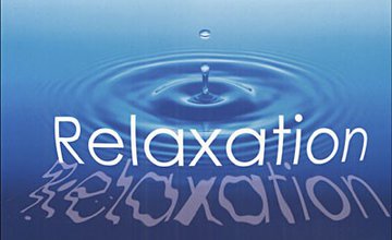 a drop of water hitting bigger body of water with text reading relaxation