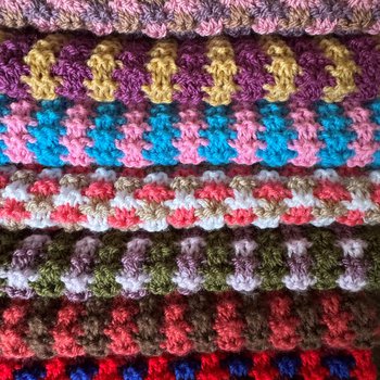 The last few scarves to be donated to the Wrapped challenge