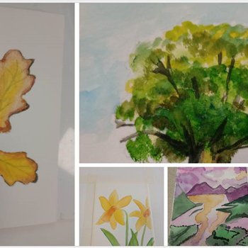 A collection of watercolour paintings from the Inspire Learning course: Watercolour Painting - From Acorn to Oak