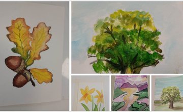 A collection of watercolour paintings from the Inspire Learning course: Watercolour Painting - From Acorn to Oak