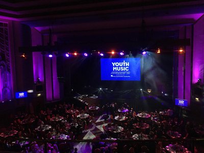 Image of the Troxy London auditorium looing towards the stage at the Youth Music Awards