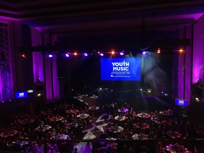 Image of the Troxy London auditorium looing towards the stage at the Youth Music Awards